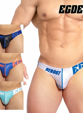 现货日本EGDE男低腰前卫设计防透三角泳裤涤纶氨纶弹力带抽绳3853