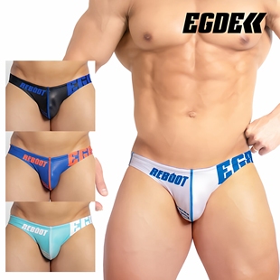 现货日本EGDE男低腰前卫设计防透三角泳裤涤纶氨纶弹力带抽绳3853