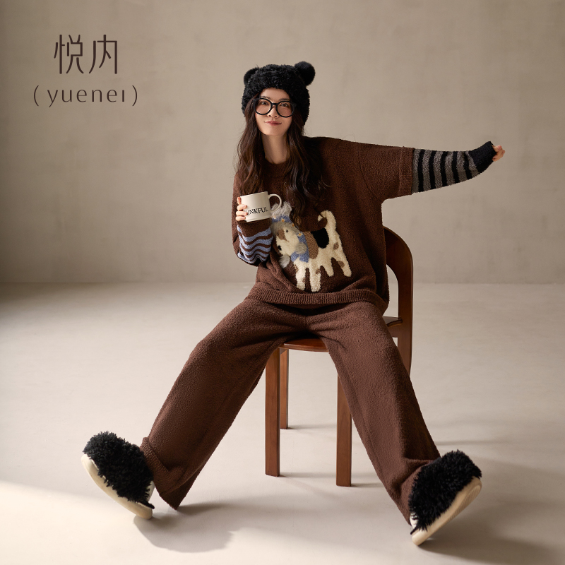 【商场同款】悦内女士半边绒睡衣