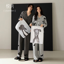 长袖 秋款 纯棉家居服男士 秋冬季 悦内华夫格情侣睡衣女款 套装 春秋季