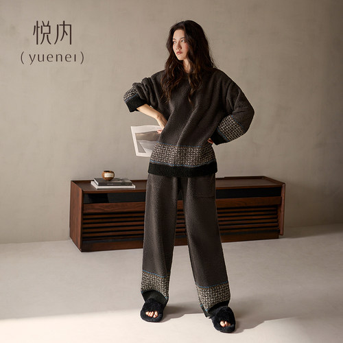 【商场同款】悦内女士半边绒睡衣