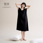 莫代尔短袖 悦内睡裙女士睡衣夏季 薄款 夏款 大码 夏天长款 带胸垫