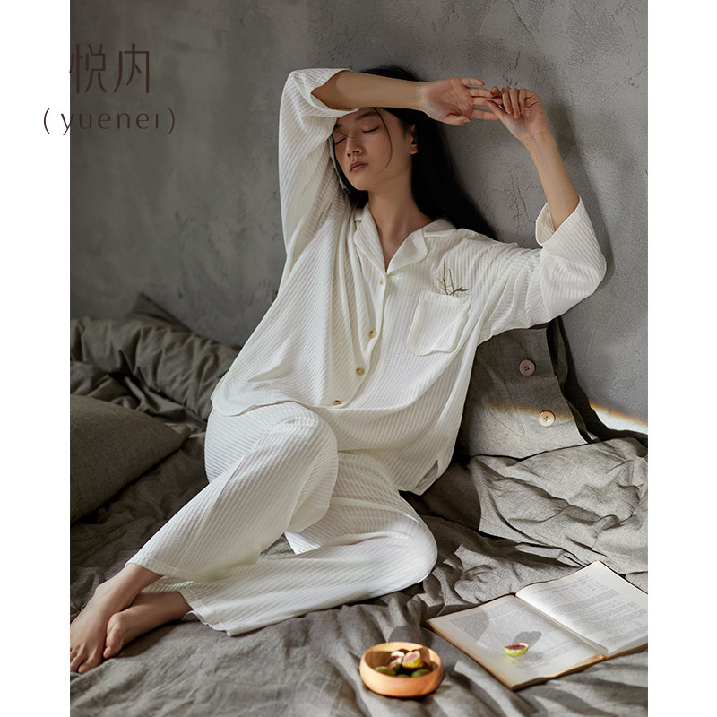 悦内睡衣女士女款春秋款秋季纯棉长袖家居服夏季新中式中国风薄款