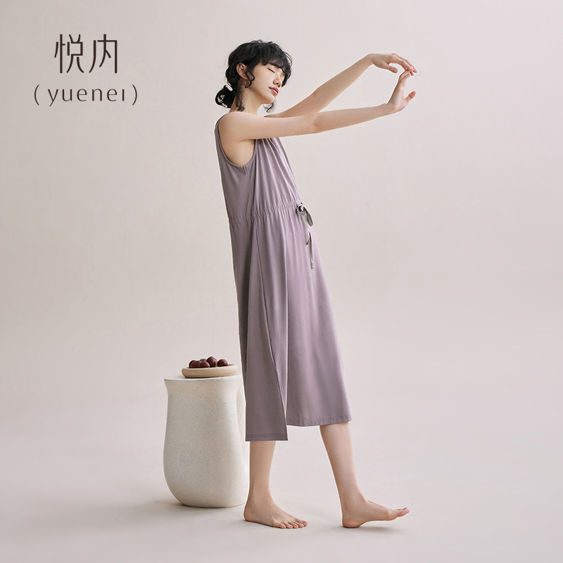 悦内睡裙女士睡衣夏季莫代尔背心无袖夏天冰丝薄款带胸垫连衣裙子,女士内衣/男士内衣/家居服,睡裙,淘宝优惠券,粉丝福利购,淘宝优惠卷