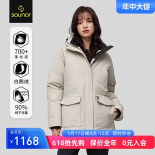 辕辙君羽羽绒服女中长款 SC63034 极寒加厚工装 700蓬白鹅绒23冬新款