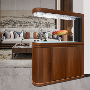 迪顺水族子弹头鱼缸客厅大型双面屏风底滤免换水龙鱼缸2025新款