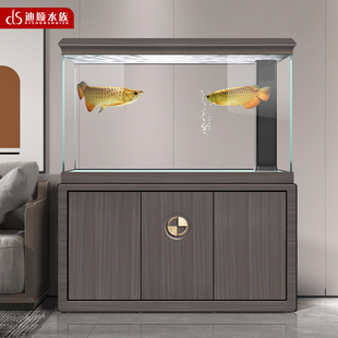 ds金鱼缸水族箱 迪顺鱼缸客厅大型家用落地底滤生态缸超白玻璃新款