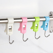 夹管挂钩厨房夹子可活动套穿管塑料固定免打孔无痕夹杆旋转s型勾