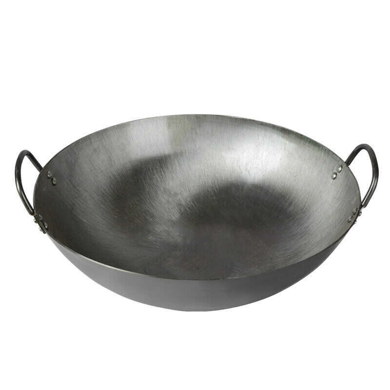 盾胄炒锅边锅熟铁锅酒店食堂饭店加厚双耳不锈钢大锅36-80cm70铁