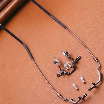 眼镜架石头眼镜架子镜框配件维修鼻梁复古圆无框镜拖整套框架鼻桥