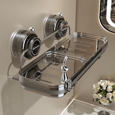 吸盘肥皂盒壁挂式家用高档卫生间沥水肥皂架2025新款免打孔香皂盒