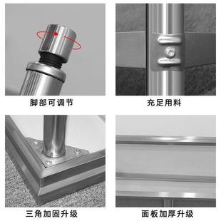 不锈钢带靠背带护边双层三层工作台厨房操作打荷台案板和面揉面桌