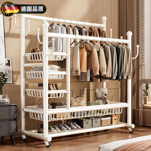 德国衣帽架落地卧室家用挂衣服架可移动晾衣架加粗简易衣架置物架