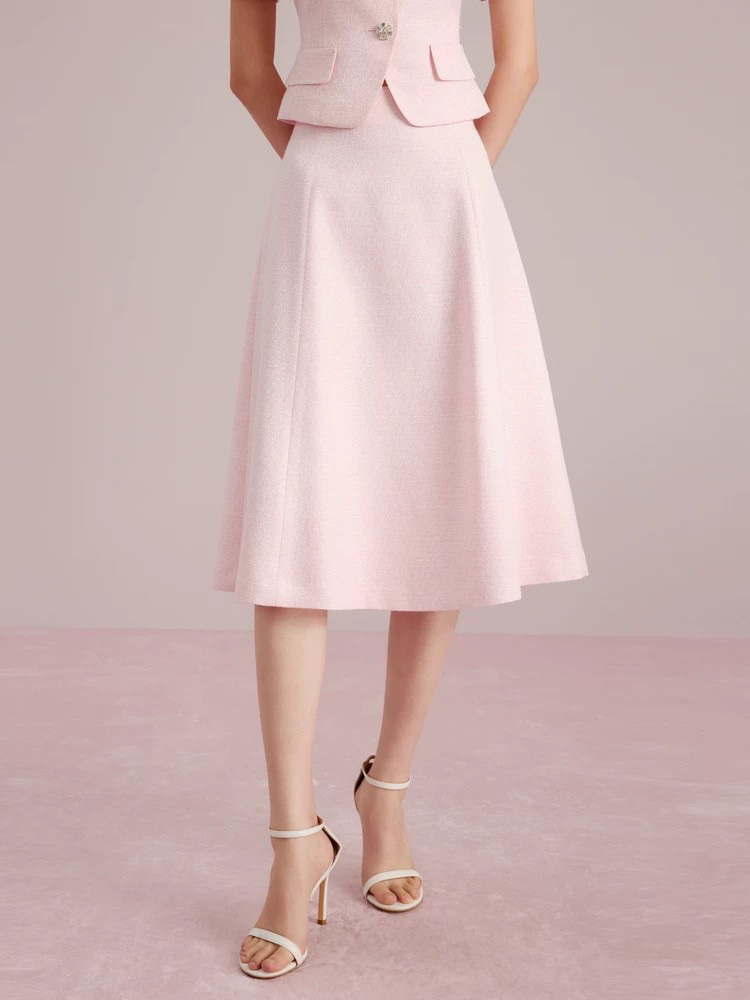 Chic Summer 2025: Pink 'Little Chanel' Style Skirt Set - LIME Rhine Elegance - Product image 3