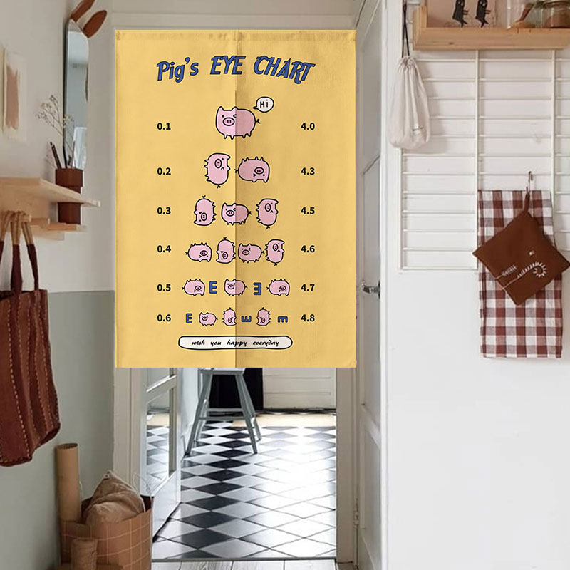 创意视力表门帘隔断帘布艺