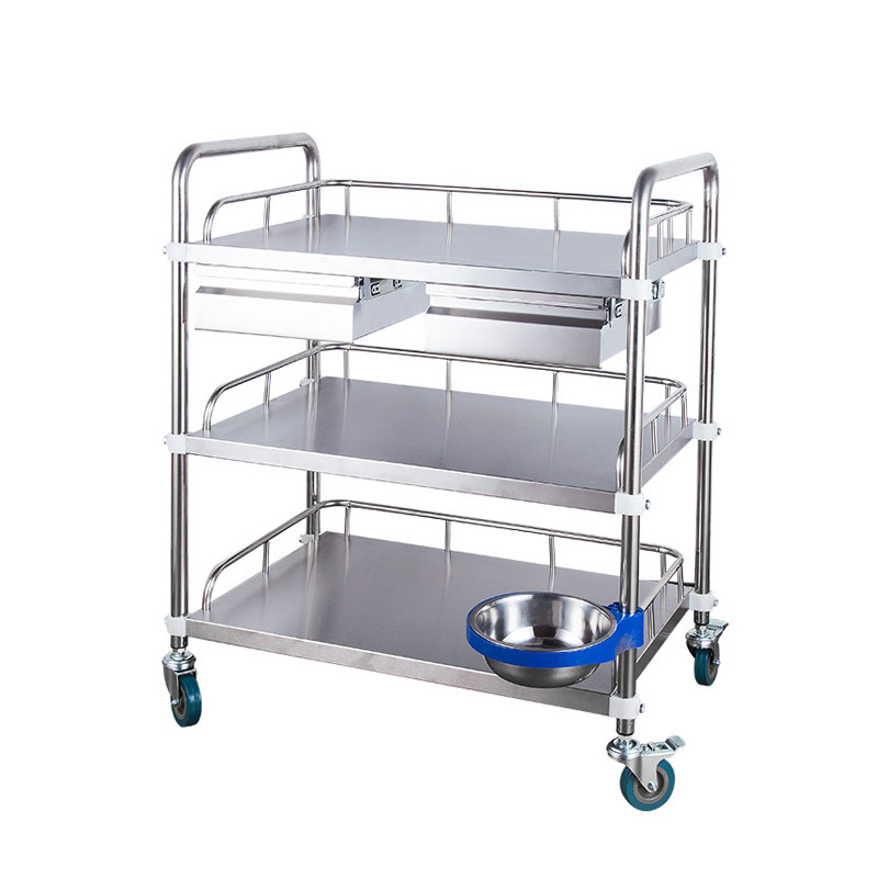 包邮医院不锈钢治疗车 医用小推车多功能器械手术美容推车仪器车