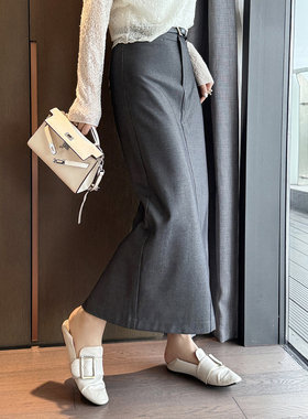 Sorrytin相当的优秀 穿惯柜柜品质的就收这种 羊毛混纺直筒半身裙