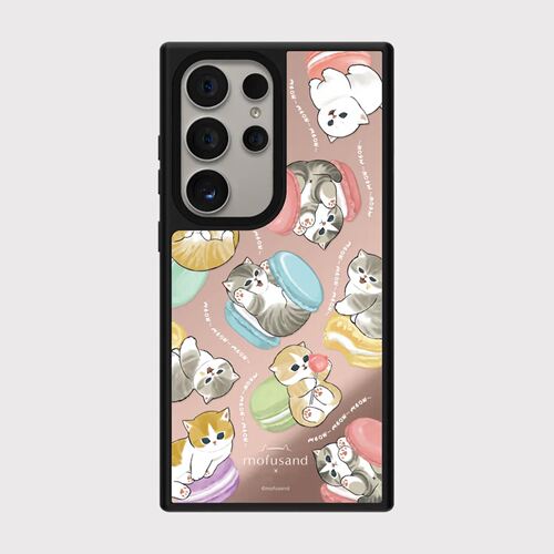 Mofusand马卡龙小猫咪三星S26Ultra手机壳磁吸Magsafe适用SamsungS23u镜面S25Ultra防摔s24+/s25/s26保护套