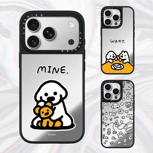 磁吸MagSafe狗狗Matsui黑白线条适用iphone18pro手机壳18promax苹果17镜面16plus日韩15卡通Air可爱12/11