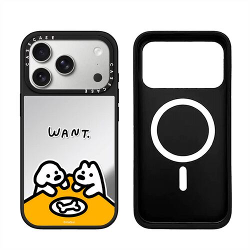 Matsui彩色线条狗狗适用苹果18promax手机壳iPhone18pro高级感17plus镜面MagSafe磁吸16p女15可爱潮12/11