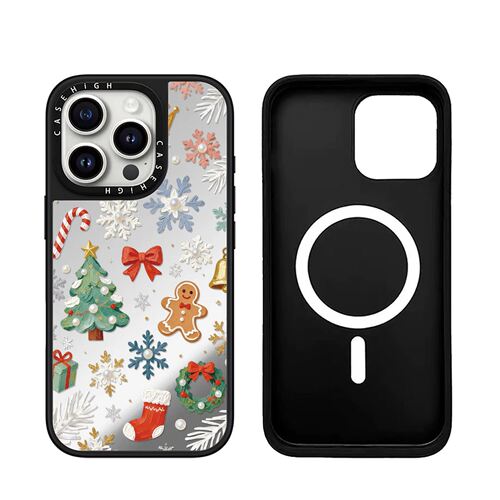 磁吸MagSafe油画圣诞雪花袜子适用iphone18pro手机壳18promax苹果17镜面16plus可爱15卡通Air日韩14pro闺蜜ma