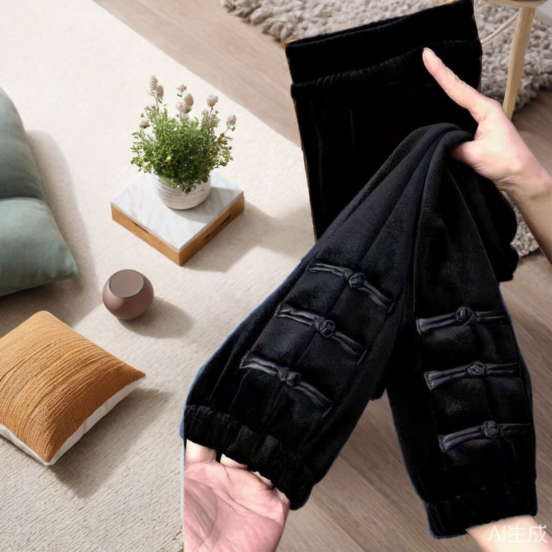 春秋冬加厚简约金丝绒束脚哈伦裤女时尚休闲裤百搭遮肉马丁裤潮