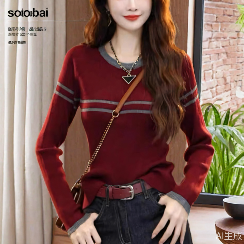 春秋冬韩系穿搭长袖针织衫女今年流行时尚爆款巨好看毛衣T恤上衣
