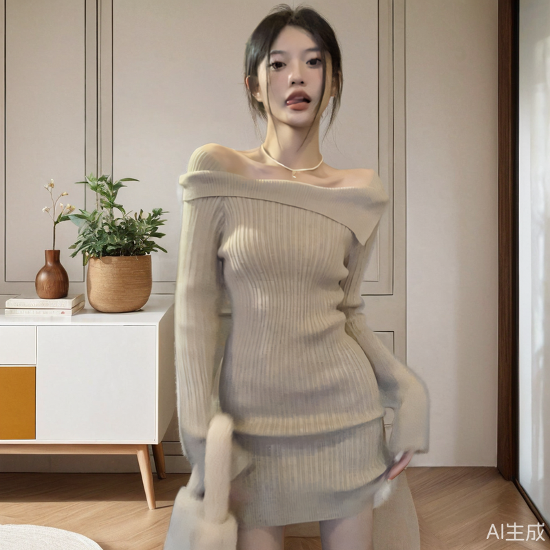 性感收腰气质褶皱连衣裙子女