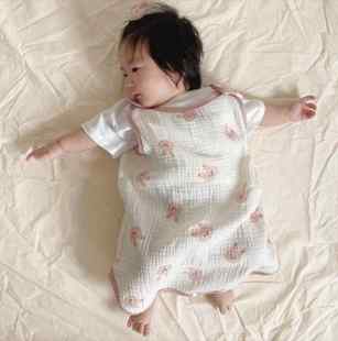 夏季 小金虎婴儿睡袋 薄款 双层纱布睡袋新生儿背心睡袋宝宝防踢被