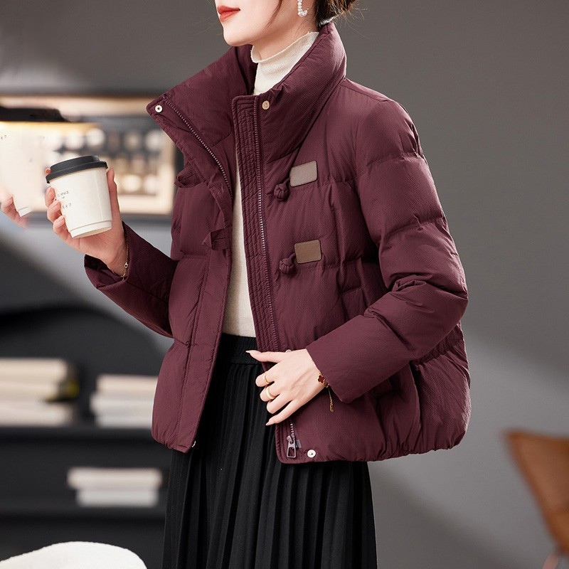 安可拉红短款羽绒服女冬季小个子