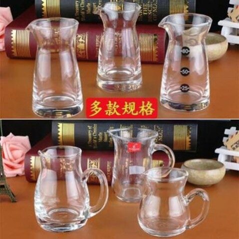 玻璃白酒分酒器量酒器餐厅饭店家用酒店专用加厚100毫升配杯套装