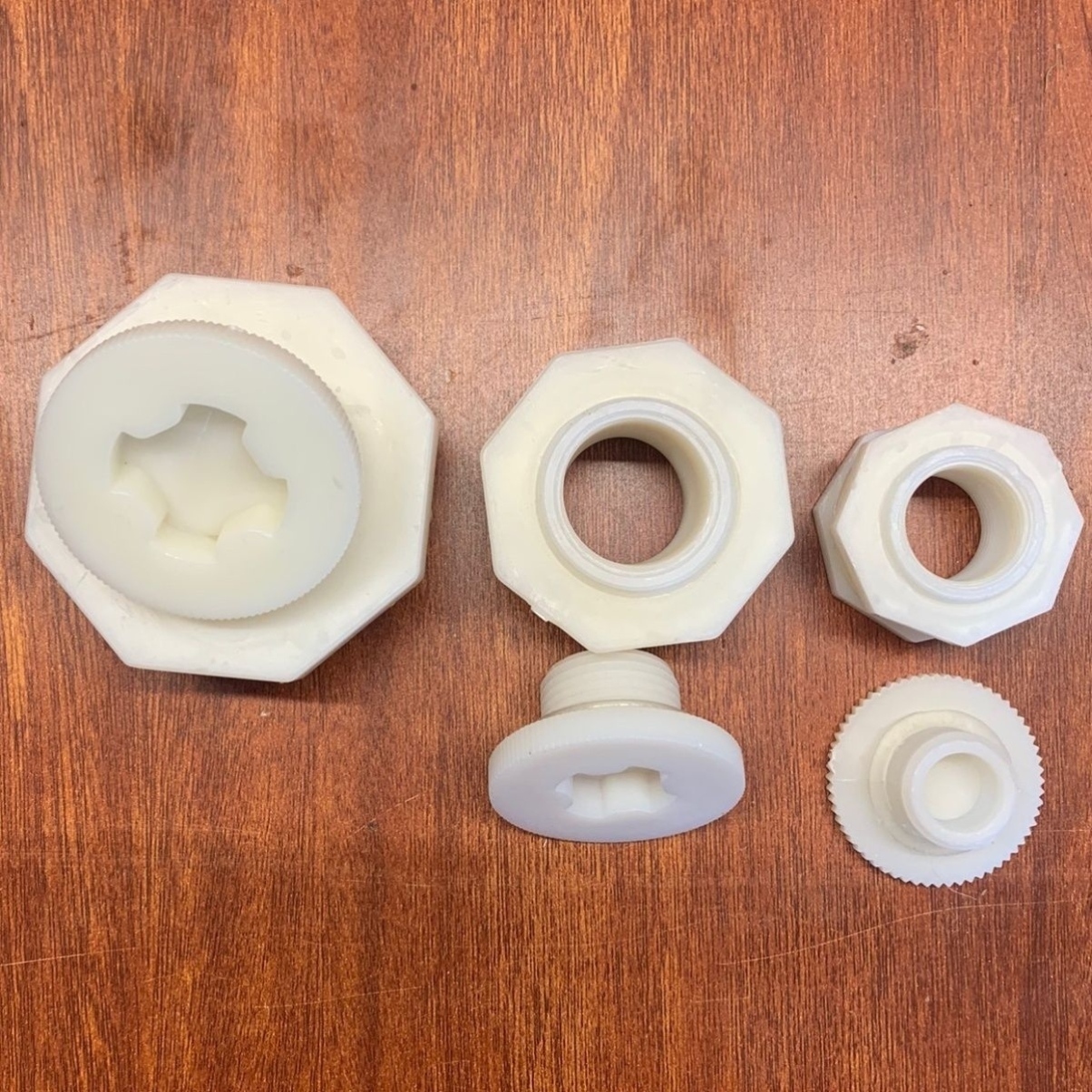 水桶配件 开孔堵头鱼缸帆布池开孔1寸堵头内外丝接头+堵头通用配