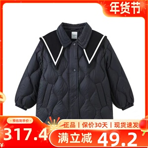 巴拉巴拉大童羽绒服2023冬季女中童洋气时尚羽绒外套202423107004