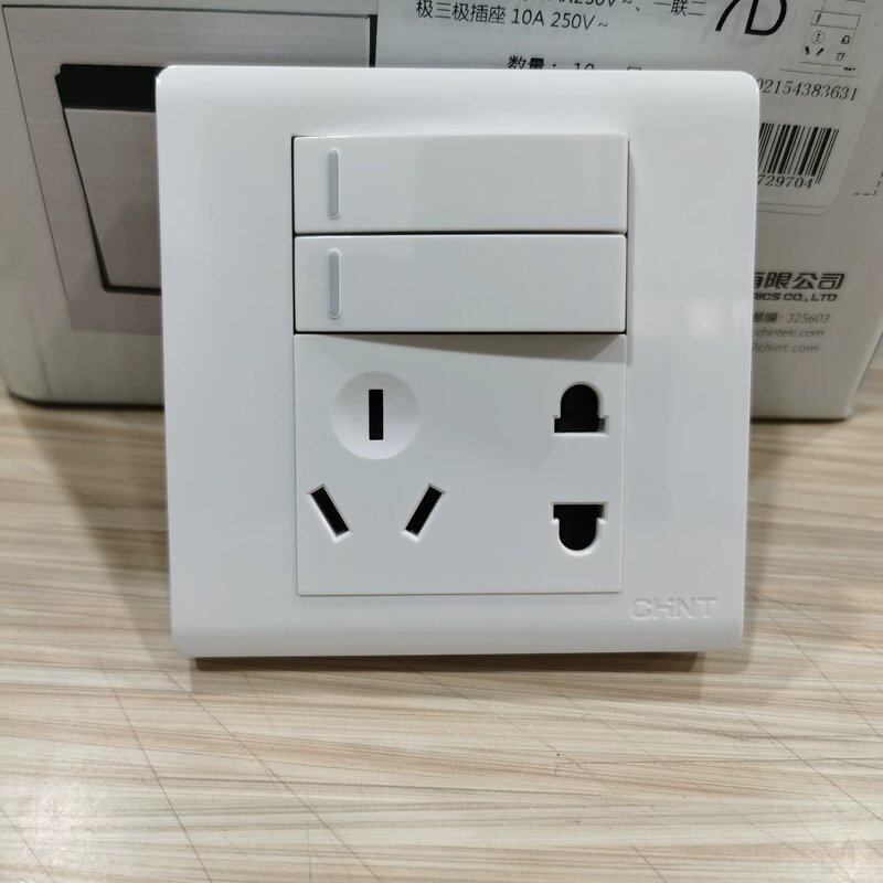 可维修2开五孔双控 正泰开关插座 NEW7D 系列 2开五孔议价