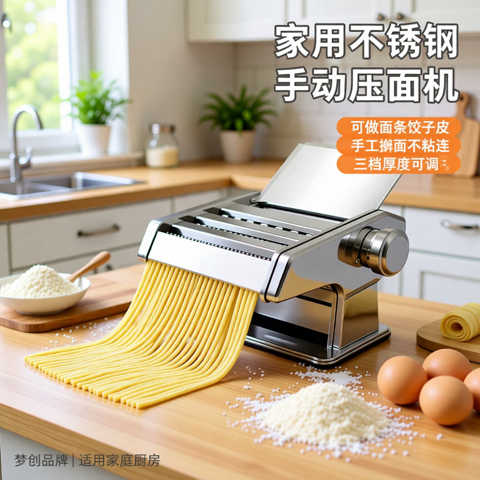 面条机家用多功能不锈钢手动制面机手工擀面水饺馄饨皮做面制面机