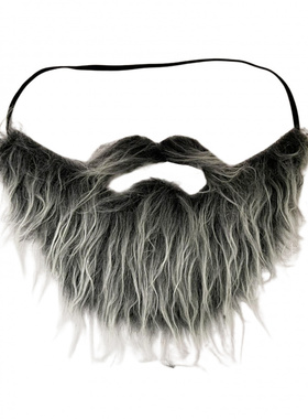 万圣节灰色络腮长毛胡子装扮灰黑色络腮胡圣诞节装扮大胡子爷爷装