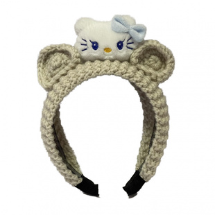 灵布灵卡通可爱发箍针织款KT猫发箍kt猫发箍女高颅顶百搭压发布