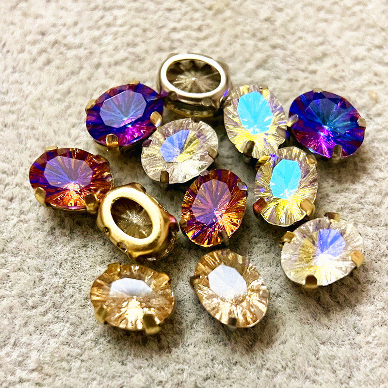 6*8mm椭圆千禧爪钻旦形鸽子蛋玻璃水晶手缝钻diy服装婚纱饰品材料