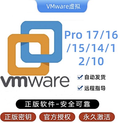 VMware 17/16/15 Pro专业版虚拟机序列号vm激活码密钥证远程安装
