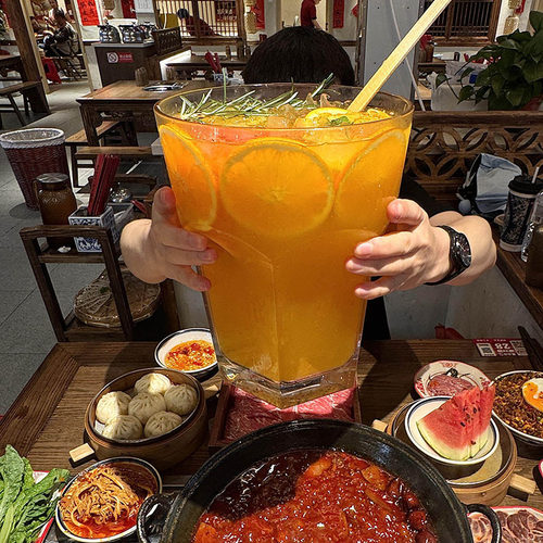 巨无霸水果茶玻璃杯吨吨