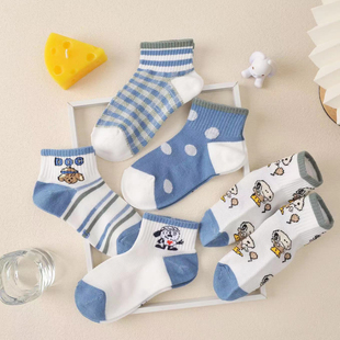儿童袜子夏季 棉袜男女童短筒网眼透气宝宝卡通可爱防臭防脚气 薄款