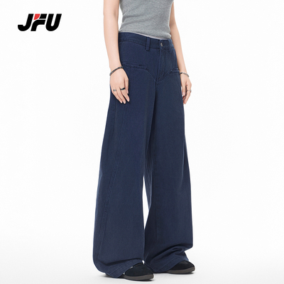 JFU潮牌美式复古男士牛仔裤