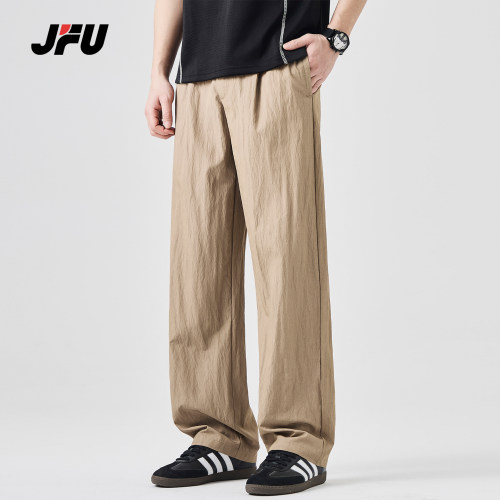 JFU潮牌夏季男宽松直筒休闲裤