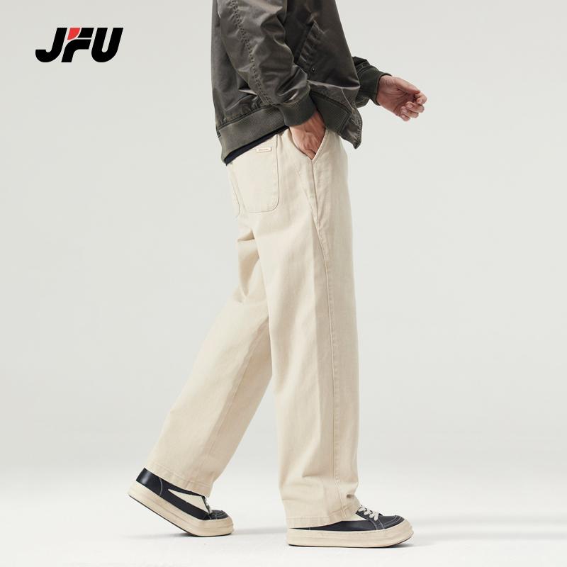 JFU美式复古直筒休闲裤