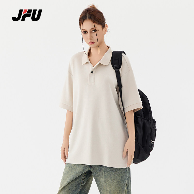 JFU260G重磅冰感亲肤莫代尔翻领POLO衫男夏季美式宽松短袖T恤