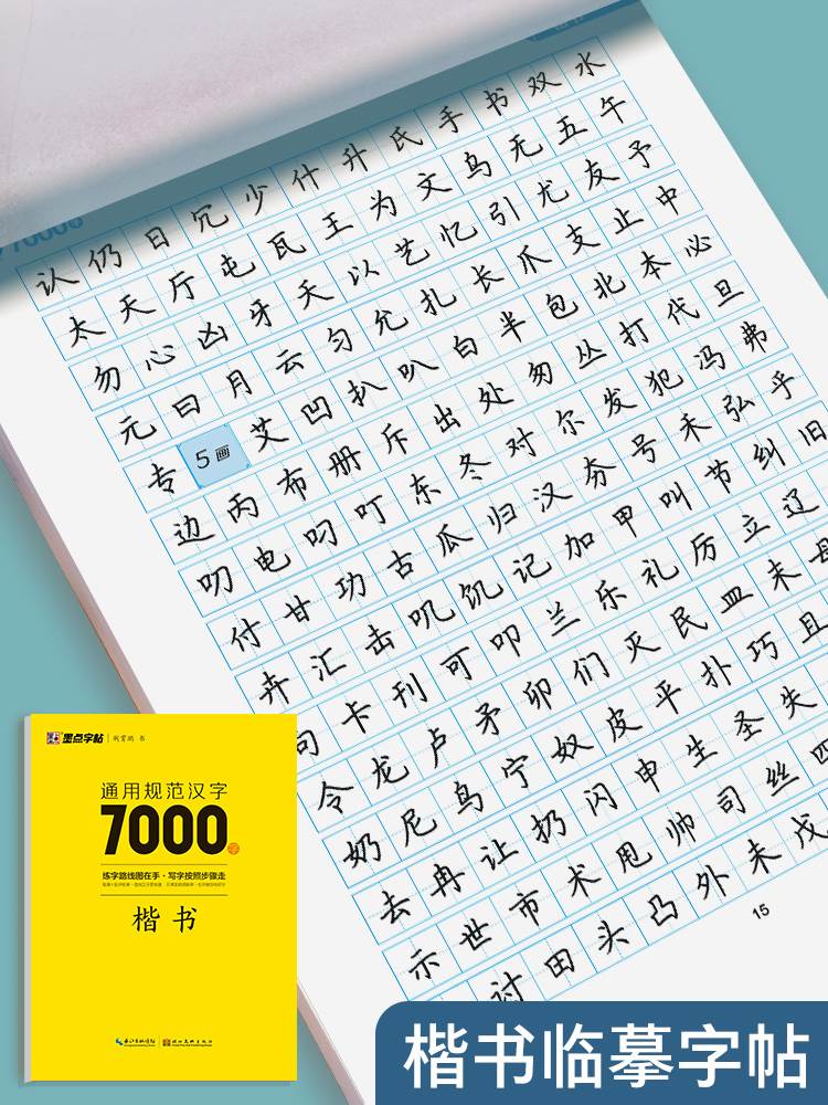 墨点荆霄鹏楷书字帖练字成年男通用规范汉字7000字正楷临摹练字帖大学