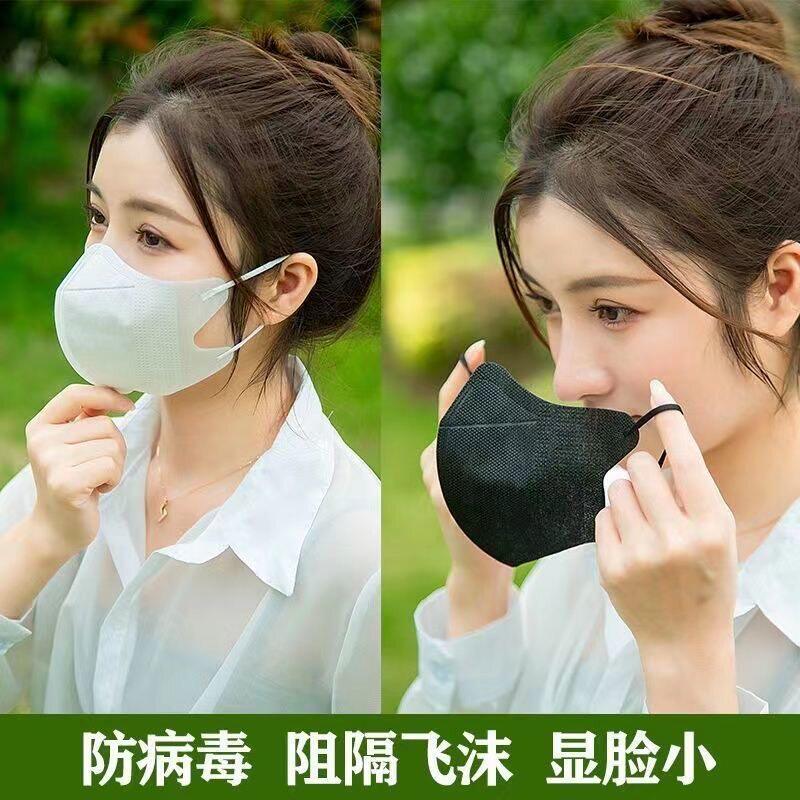 时尚高颜值白色3d立体式口罩夏季轻薄款黑色夏天显脸瘦超轻薄透气