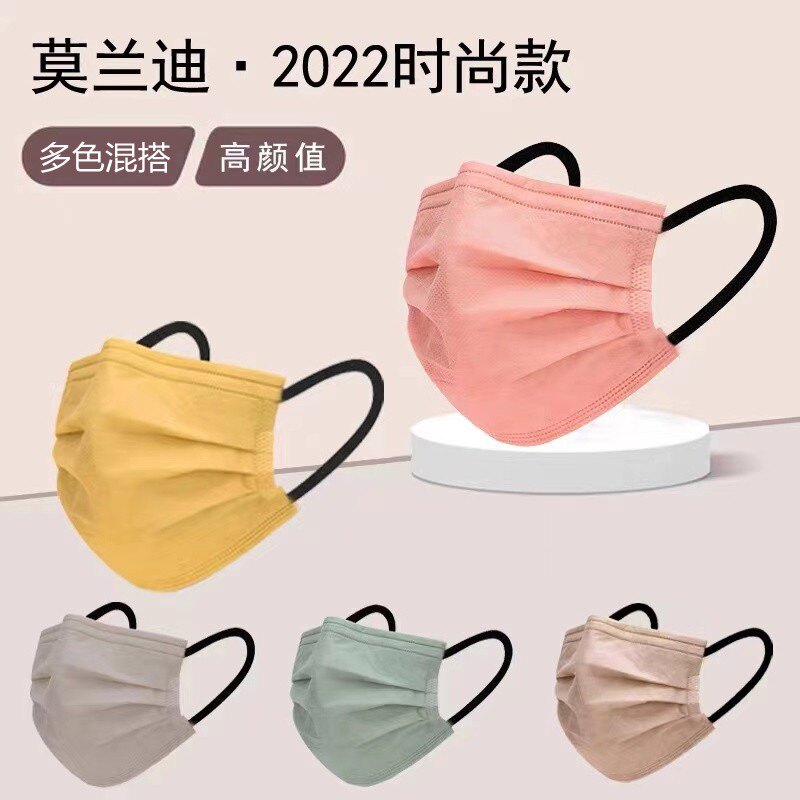 莫兰迪色口罩夏季薄款透气显白韩系ins风女高颜值2026新款网红
