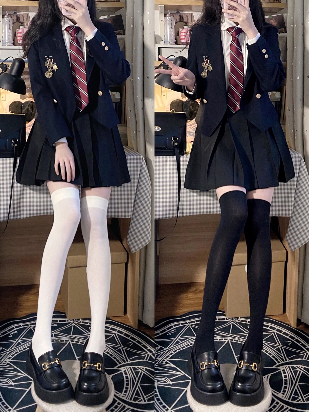 白丝过膝袜修女cos袜子女长筒袜日系JK黑色性感洛丽塔袜