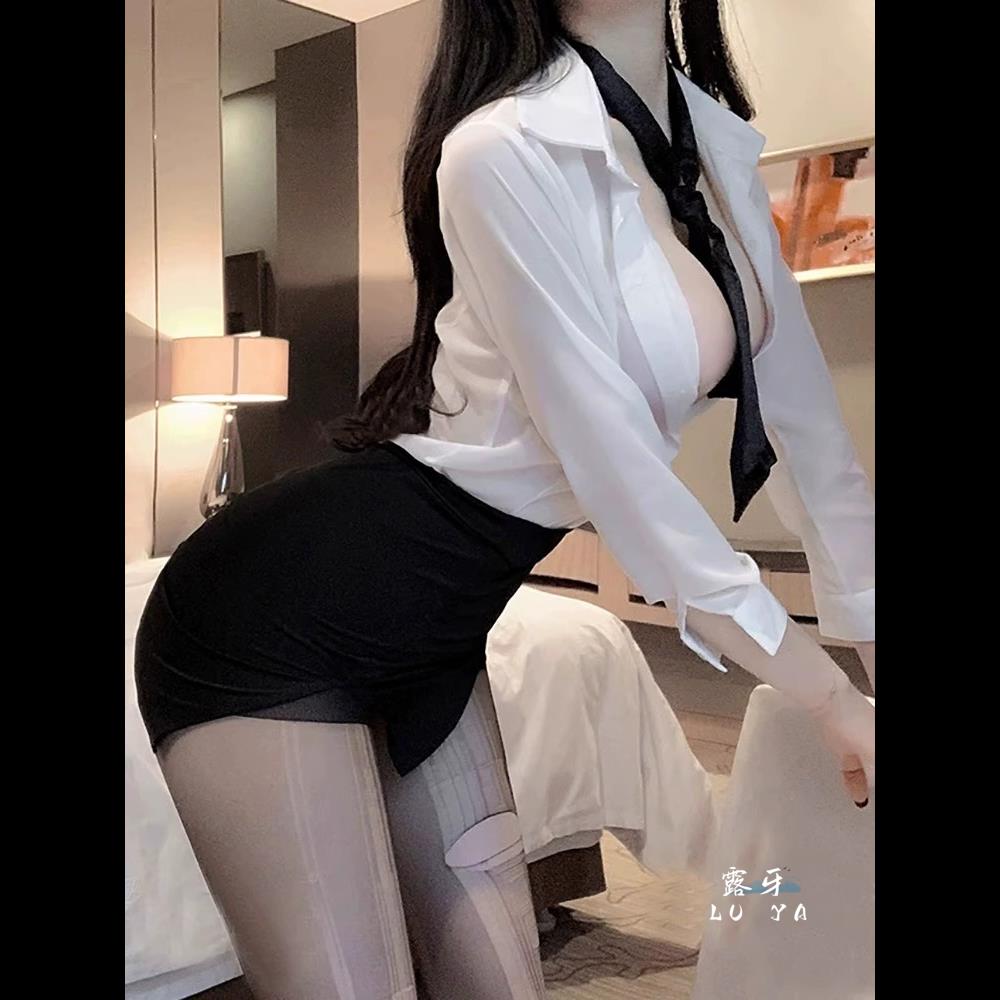 情qu内衣性感大码秘书制服JK超短裙甜美纯欲情侶趣味睡衣薄款套装